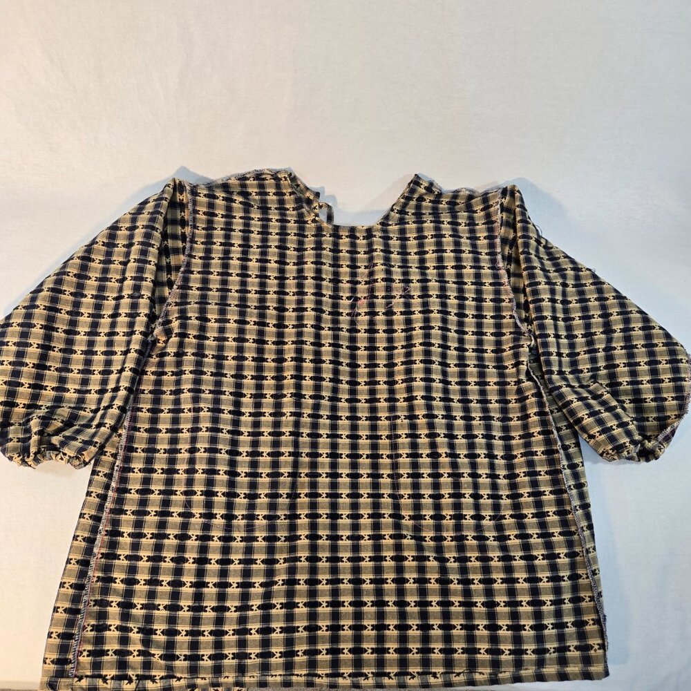 Vintage AMERICAN COUNTRY DOLL Handmade Blue/Mustard Heritage Cardigan Size S/M. - Picture 7 of 16